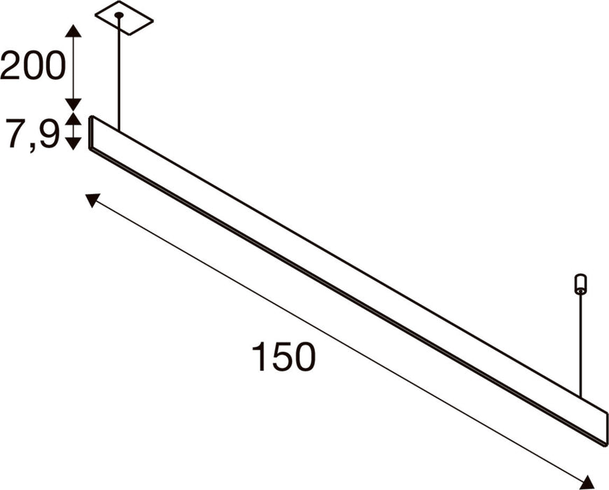 SLV 1011949 LINIUS 150, PD, PHASE, RECESSED, pendant luminaire, 3000 K, 40 W, 90°, brass-colored (MD12)