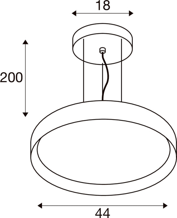 SLV 1011991 OVANA 44, PD, LED, PHASE, CCT, pendant luminaire, 2700/3000/4000 K, 14 W, 115°, black (MD12)