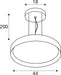 SLV 1011991 OVANA 44, PD, LED, PHASE, CCT, pendant luminaire, 2700/3000/4000 K, 14 W, 115°, black (MD12)
