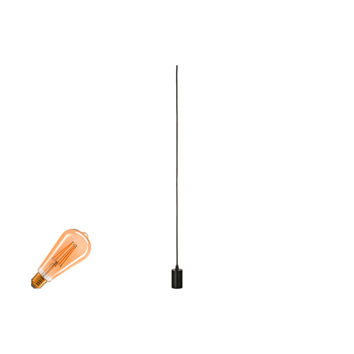 SLV 1012086 FITU LAMP SET, PD, INCL. E27 LAMP AND 3PH. ADAPTER, 3~ Pendant luminaire, Pendant length: 500 cm, 2500 K, E27, 1 x 15 W, 7.5 W, PHASE, 320°, black (MD01)