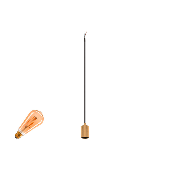 SLV 1012028 FITU LAMP SET, PD, RIBBED, 1~ pendant luminaire, E27, 2500 K, PHASE, 320°, gold (MD01)