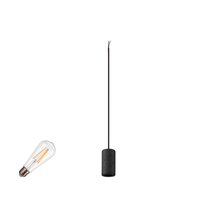 SLV 1012029 FITU LAMP SET, PD, STONE, 1~ pendant luminaire, E27, 2700 K, PHASE, 320°, black (MD01)
