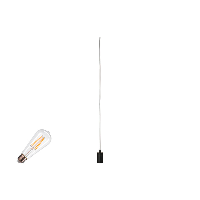 SLV 1012021 FITU LAMP SET, PD, CEILING ROSE, pendant luminaire, E27, 2700 K, PHASE, 320°, black (MD01)