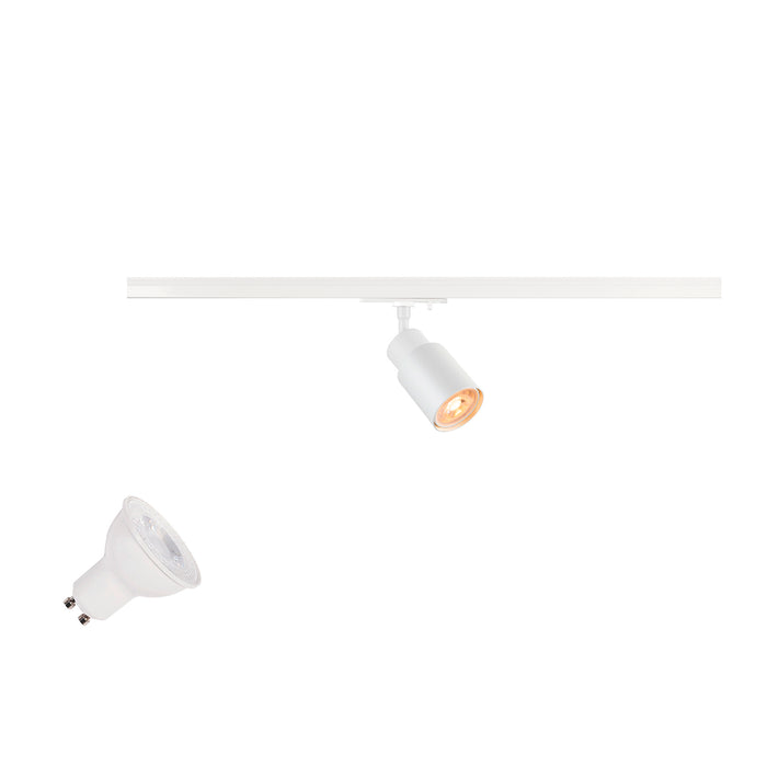 SLV 1012048 PURI 2.0 LAMP SET, Tube, 1~ Spot, INCL. PAR16 GU10, 2700 K, GU10, 1 x 6 W, PHASE, 38°, white (MD01)
