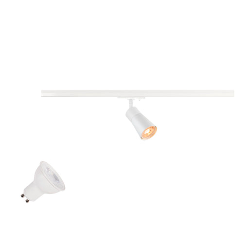SLV 1012057 PURI 2.0 LAMP SET, Cone, 1~ Spot, INCL. PAR16 GU10, 2700 K, GU10, 1 x 6 W, PHASE, 38°, white (MD01)