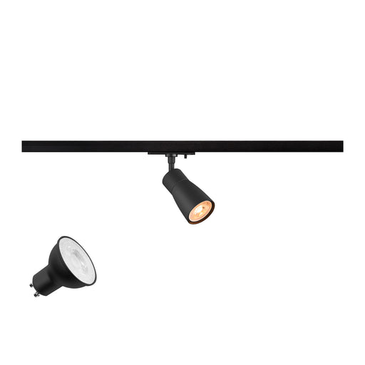 SLV 1012061 PURI 2.0 LAMP SET, Dome, 1~ Spot, INCL. PAR16 GU10, 3000 K, GU10, 1 x 6 W, PHASE, 38°, black (MD01)
