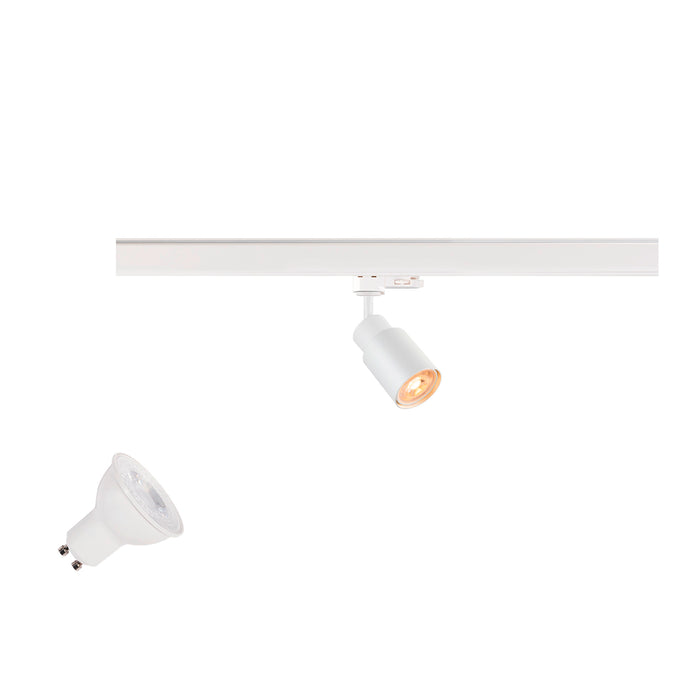 SLV 1012073 PURI 2.0 LAMP SET, Tube, 3~ Spot, INCL. PAR16 GU10, 2700 K, GU10, 1 x 6 W, PHASE, 38°, white (MD01)