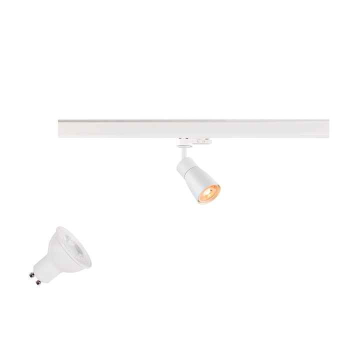 SLV 1012085 PURI 2.0 LAMP SET, Dome, 3~ Spot, INCL. PAR16 GU10, 2700 K, GU10, 1 x 6 W, PHASE, 38°, white (MD01)