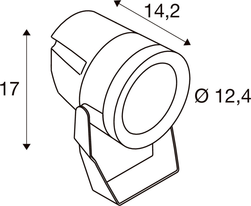 SLV 1012127 PL-BEAM PRO S, SP, DALI, wall and ceiling surface-mounted luminaire, 3000 K, 12 W, 23°, anthracite (MD12)