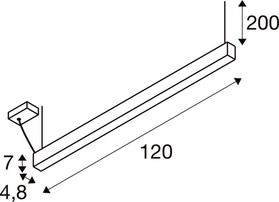 SLV 1012157 GLENOS 2.0, PD, 1.2M, DALI, UGR19, Pendant luminaire, Pendant length: 200 cm, 4000 K, 38 W, 80°, black (MD12)