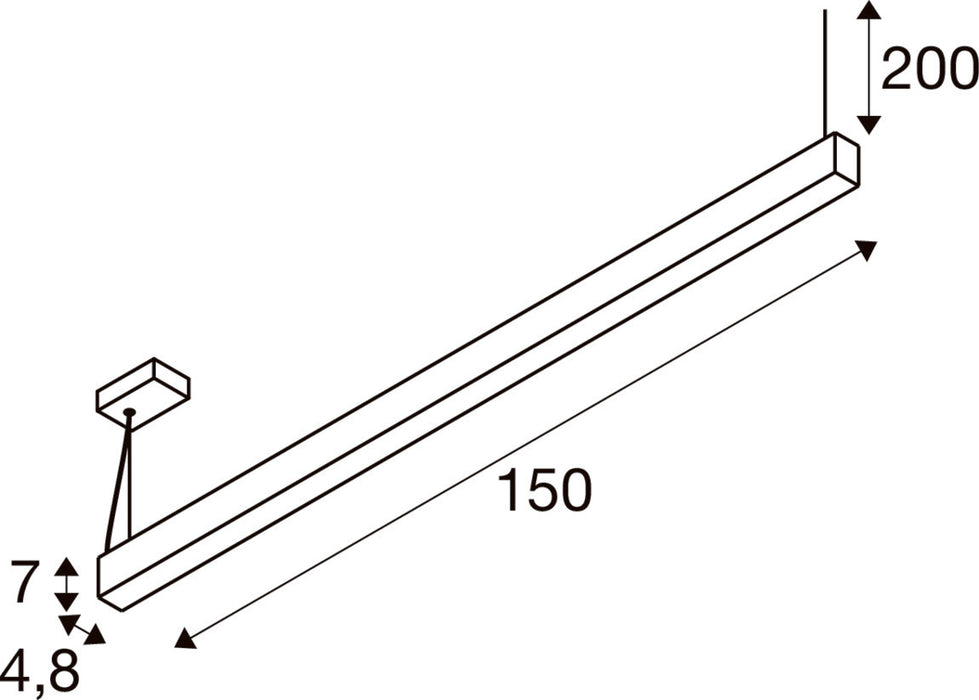 SLV 1012158 GLENOS 2.0, PD, 1.5M, DALI, UGR19, Pendant luminaire, Pendant length: 200 cm, 3000 K, 46 W, 80°, white (MD12)