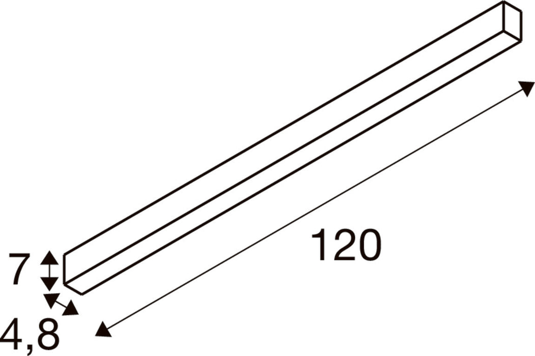 SLV 1012165 GLENOS 2.0, CL, 1.2M, DALI, UGR22, Surface-mounted ceiling luminaire, 4000 K, 17 W, black (MD12)