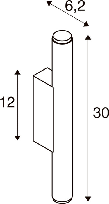 SLV 1012175 GRIP! S, WL, PHASE, UP/DOWN, wall-mounted luminaire, 2700 K, 12 W, 29°, black / gold-coloured (MD12)