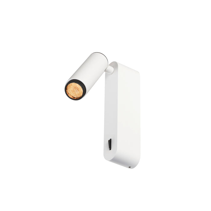 SLV 1012178 GRIP! S, WL, ON/OFF SWITCH, wall-mounted luminaire, 2700 K, 4.6 W, 29°, white / black (MD01)