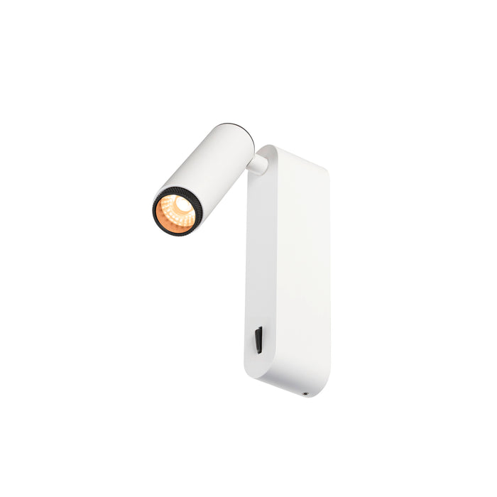 SLV 1012178 GRIP! S, WL, ON/OFF SWITCH, wall-mounted luminaire, 2700 K, 4.6 W, 29°, white / black (MD23)