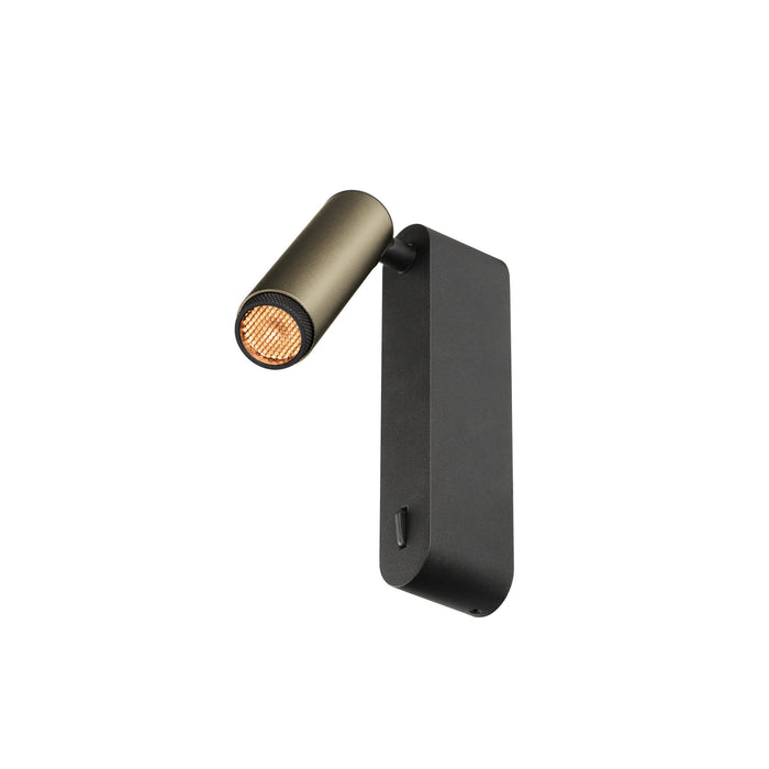 SLV 1012180 GRIP! S, WL, ON/OFF SWITCH, wall-mounted luminaire, 2700 K, 4.6 W, 29°, bronze / black (MD01)