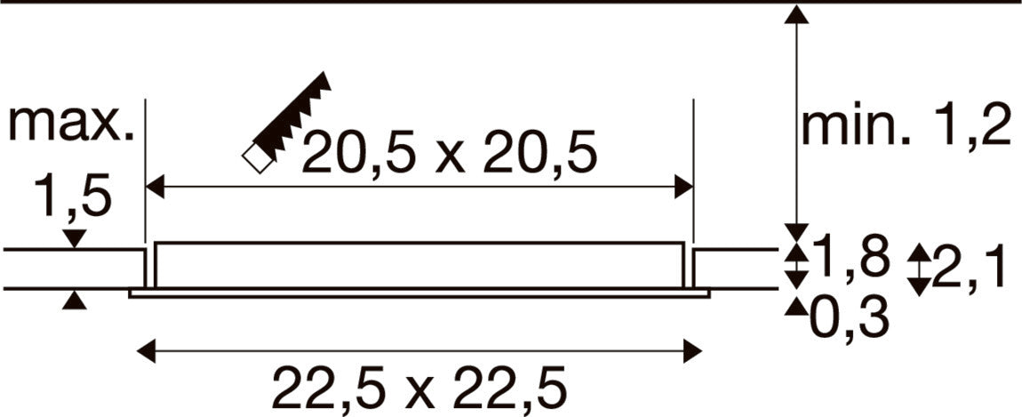 SLV 1012210 SENSER 2.0 24, RL, square, DALI, recessed ceiling luminaire, 3000 K / 4000 K, 18 W, 90°, white (MD12)
