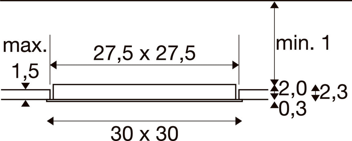 SLV 1012212 SENSER 2.0 30, RL, square, DALI, recessed ceiling luminaire, 3000 K / 4000 K, 24 W, 90°, white (MD12)