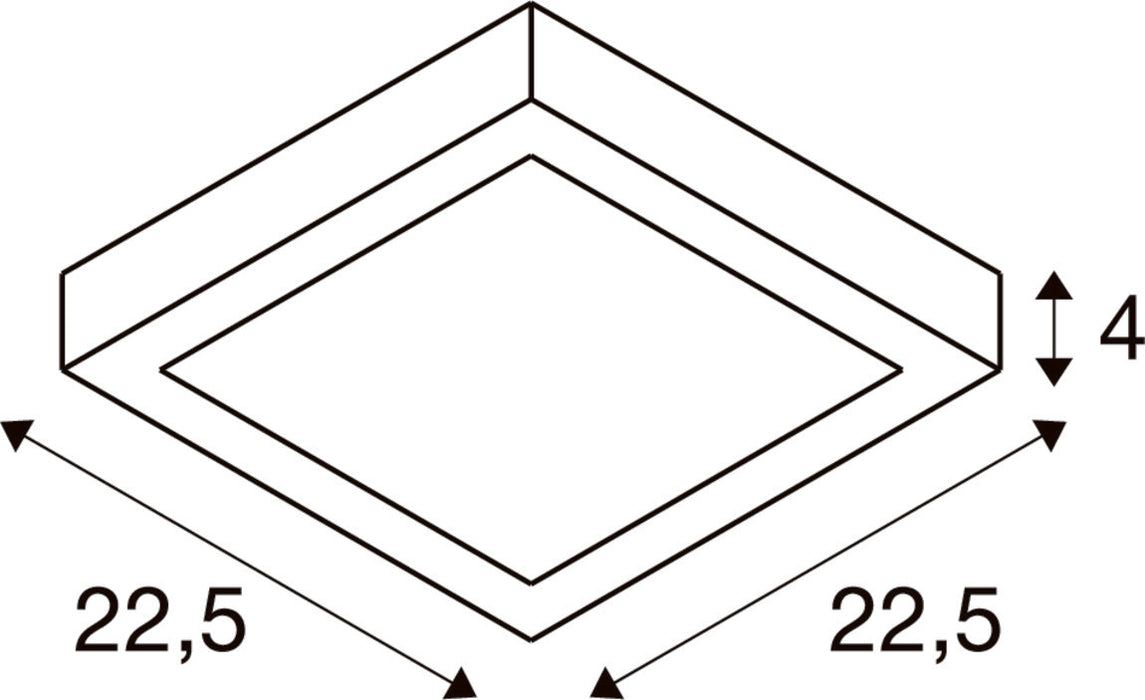 SLV 1012226 SENSER 2.0 24, CW, square, DALI, surface-mounted wall and ceiling luminaire, 3000 K / 4000 K, 23 W, 90°, white (MD12)
