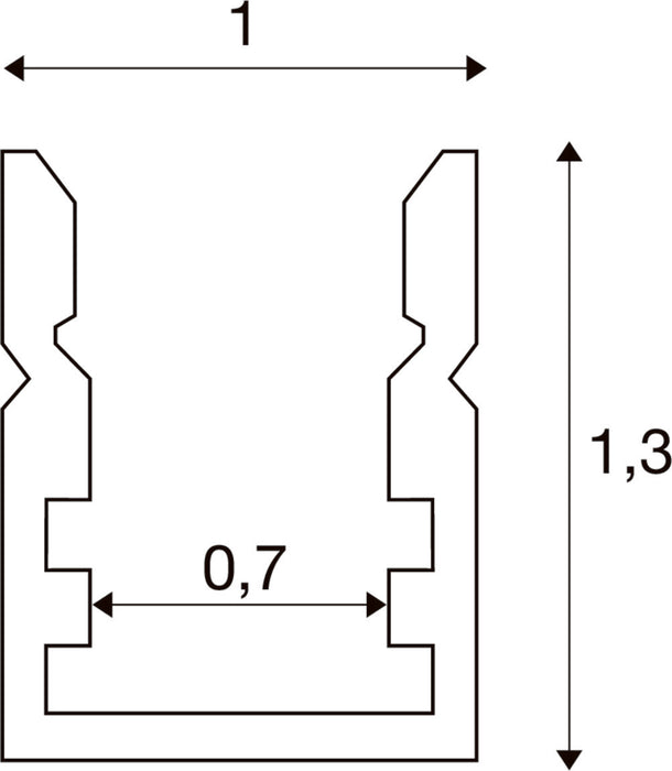 SLV 1012330 LED STRIP PROFILE SURFACE-MOUNTED, XS, black (MD12)