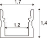 SLV 1012477 LED STRIP SET, PROFILE SURFACE-MOUNTED + DIFFUSER 5*1M, S, black (MD12)
