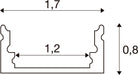 SLV 1012336 LED STRIP PROFILE SURFACE-MOUNTED FLAT, S, black (MD12)