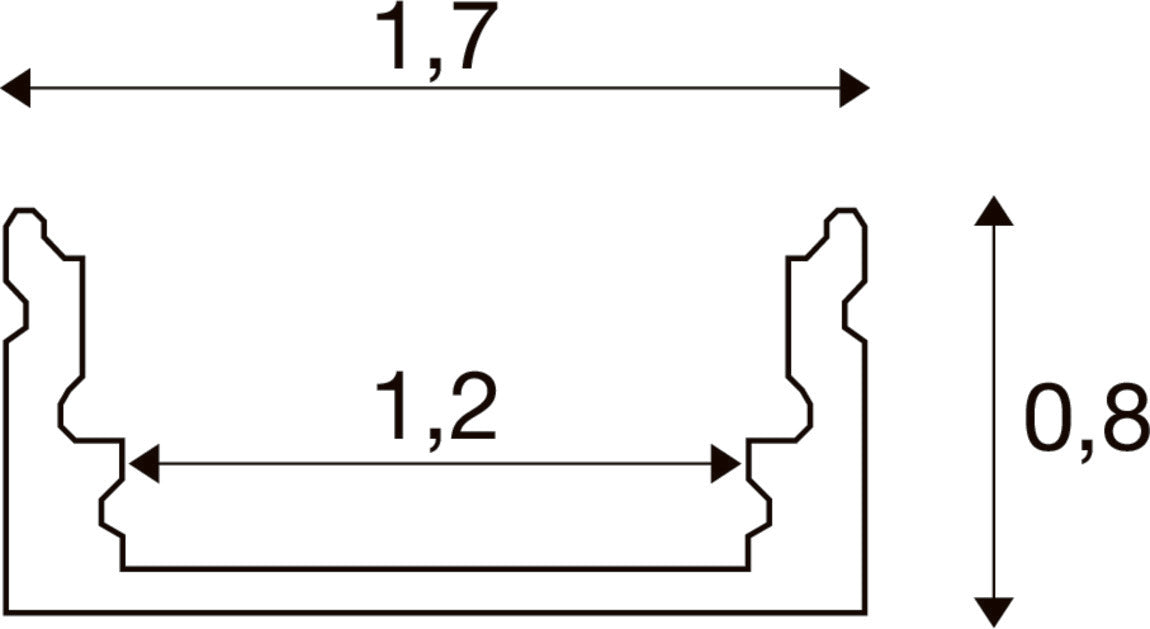SLV 1012480 LED STRIP SET, PROFILE SURFACE-MOUNTED FLAT + DIFFUSER 5*1m, S, white (MD12)