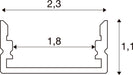 SLV 1012338 LED STRIP PROFILE SURFACE-MOUNTED FLAT, black (MD12)