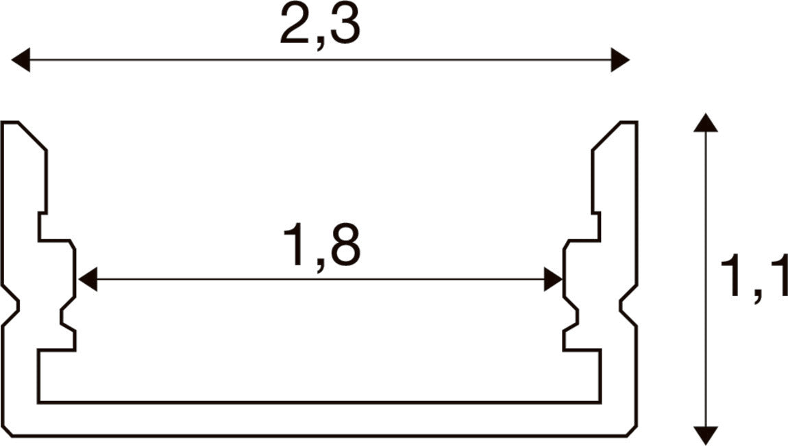 SLV 1012339 LED STRIP PROFILE SURFACE-MOUNTED FLAT, white (MD12)