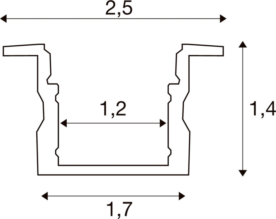 SLV 1012344 LED STRIP PROFILE RECESSED, S, black (MD12)