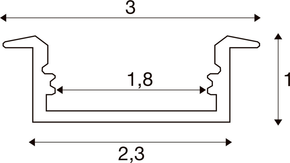 SLV 1012347 LED STRIP PROFILE RECESSED, M, white (MD12)
