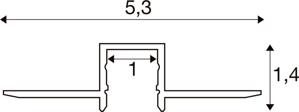 SLV 1012349 LED STRIP PROFILE RECESSED, plaster, XS (MD12)
