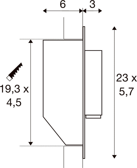 SLV 1012364 GRIP! S, WL, recessed wall luminaire, 2700 K, 4.2 W, switch, 29°, black / gold-coloured (MD12)
