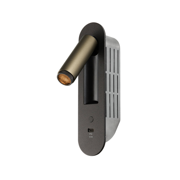 SLV 1012365 GRIP! S, WL, recessed wall luminaire, 2700 K, 4.2 W, switch, 29°, bronze / black (MD23)