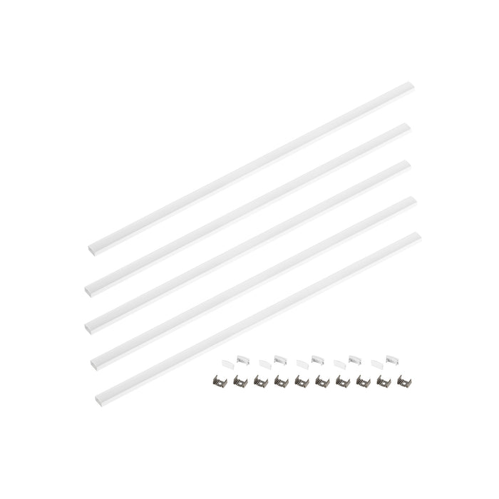 SLV 1012480 LED STRIP SET, PROFILE SURFACE-MOUNTED FLAT + DIFFUSER 5*1m, S, white (MD23)