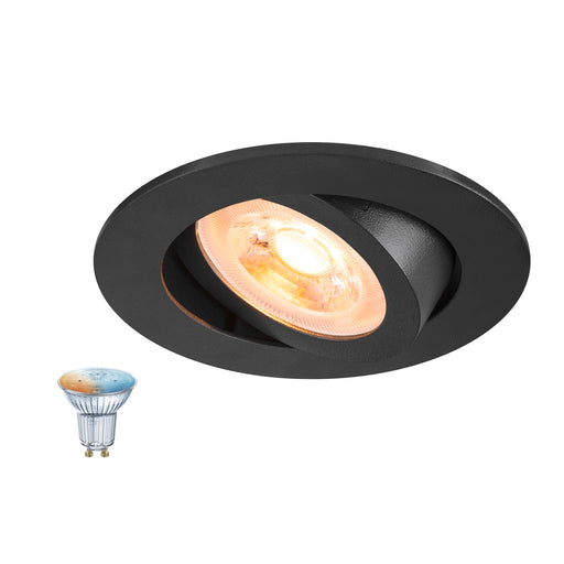 SLV 1012481 NEW TRIA 68 SMART SET, DL, ROUND, GU10, PAR16, ZIGBEE, TW, recessed ceiling luminaire, black (MD01)