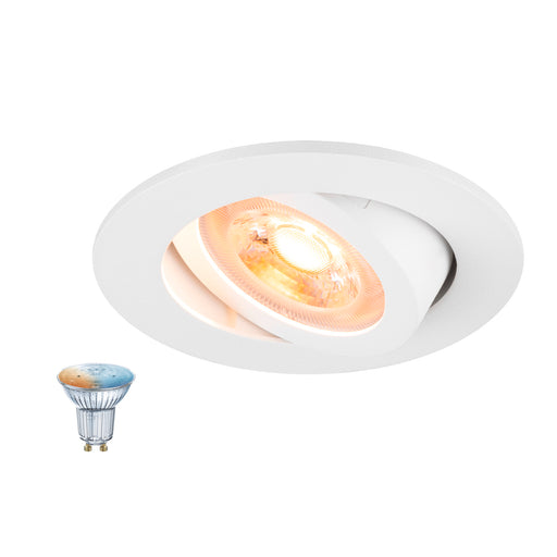 SLV 1012482 NEW TRIA 68 SMART SET, DL, ROUND, GU10, PAR16, ZIGBEE, TW, recessed ceiling luminaire, white (MD01)