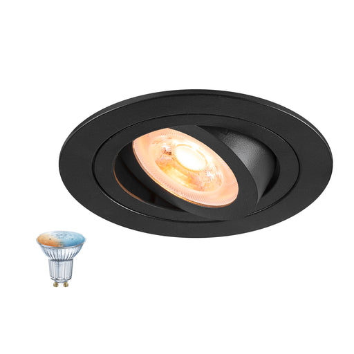 SLV 1012487 NEW TRIA 75 SMART SET, DL, ROUND, GU10, PAR16, ZIGBEE, TW, recessed ceiling luminaire, black (MD01)