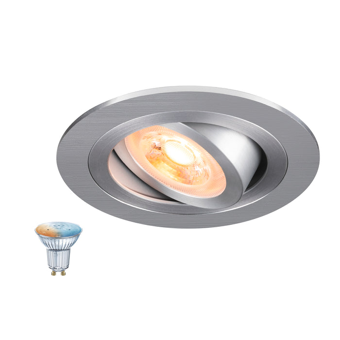 SLV 1012489 NEW TRIA 75 SMART SET, DL, ROUND, GU10, PAR16, ZIGBEE, TW, recessed ceiling luminaire, aluminium (MD01)