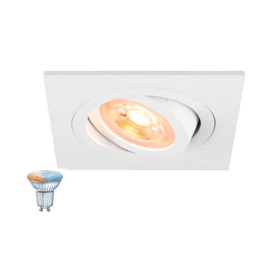 SLV 1012491 NEW TRIA 75 SMART SET, DL, SQUARE, GU10, PAR16, ZIGBEE, TW, recessed ceiling luminaire, white (MD01)
