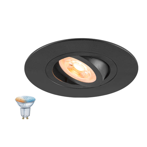 SLV 1012493 NEW TRIA 75 XL SMART SET, DL, ROUND, GU10, PAR16, ZIGBEE, TW, recessed ceiling luminaire, black (MD01)