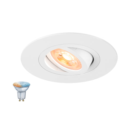 SLV 1012494 NEW TRIA 75 XL SMART SET, DL, ROUND, GU10, PAR16, ZIGBEE, TW, recessed ceiling luminaire, white (MD01)
