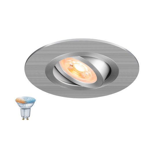 SLV 1012495 NEW TRIA 75 XL SMART SET, DL, ROUND, GU10, PAR16, ZIGBEE, TW, recessed ceiling luminaire, aluminium (MD01)