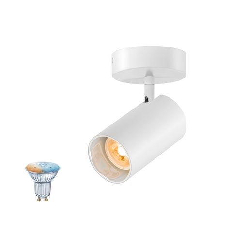 SLV 1012505 ASTO TUBE SMART SET, CW, SINGLE, GU10, PAR16, ZIGBEE, TW, surface-mounted wall and ceiling luminaire, white (MD01)