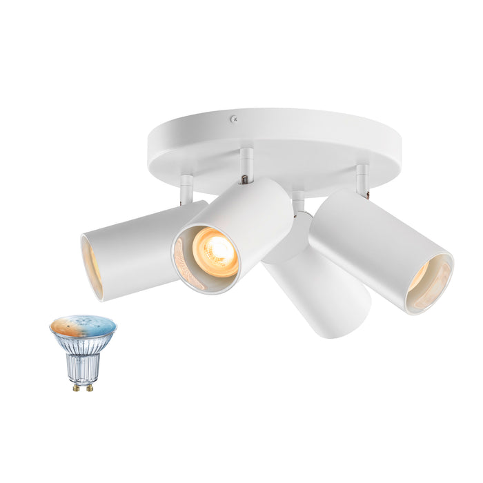 SLV 1012511 ASTO TUBE SMART SET, CW, QUADRUPLE, GU10, PAR16, ZIGBEE, TW, surface-mounted wall and ceiling luminaire, white (MD01)