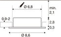 SLV 1012623 UNIVERSAL DOWNLIGHT SLIM, RL, PHASE, ceiling recessed luminaire, 2700 K / 3000 K / 4000 K, 6 W, white (MD12)