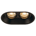 SLV Aluminium HORN 2, recessed fitting, double-headed, QPAR51, oval, matt black, max. 100W, tiltable, incl. clip springs