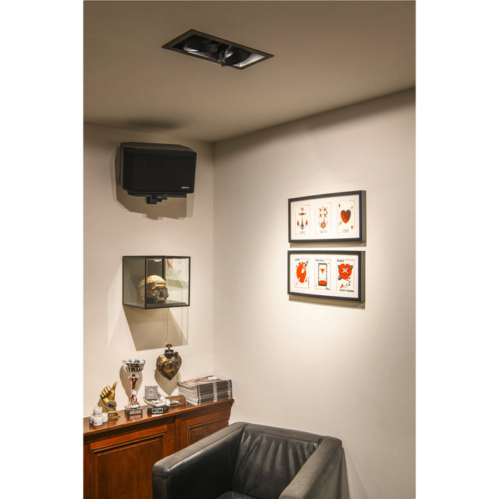 SLV 115550 KADUX 1, recessed fitting, double-headed, QPAR111, rectangular, matt black, max. 150 W (MD02)
