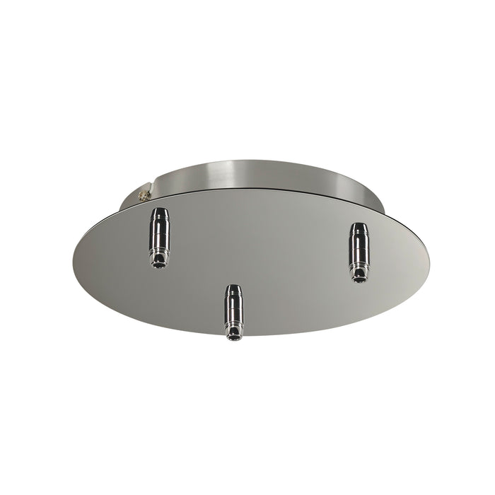 SLV CEILING PLATE FITU, triple ceiling plate, round, chrome, incl. strain-relief