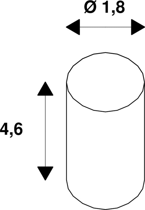 Dimensioned drawing of SLV Ceiling hook, for FITU pendant, white, ceiling mounting